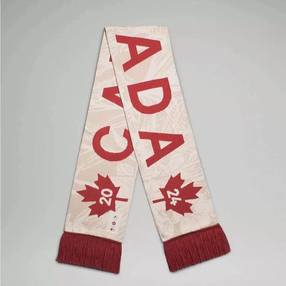 🆕🇨🇦 Lululemon Team Canada Olympic Future Legacy Scarf Mojave Tan Beech White