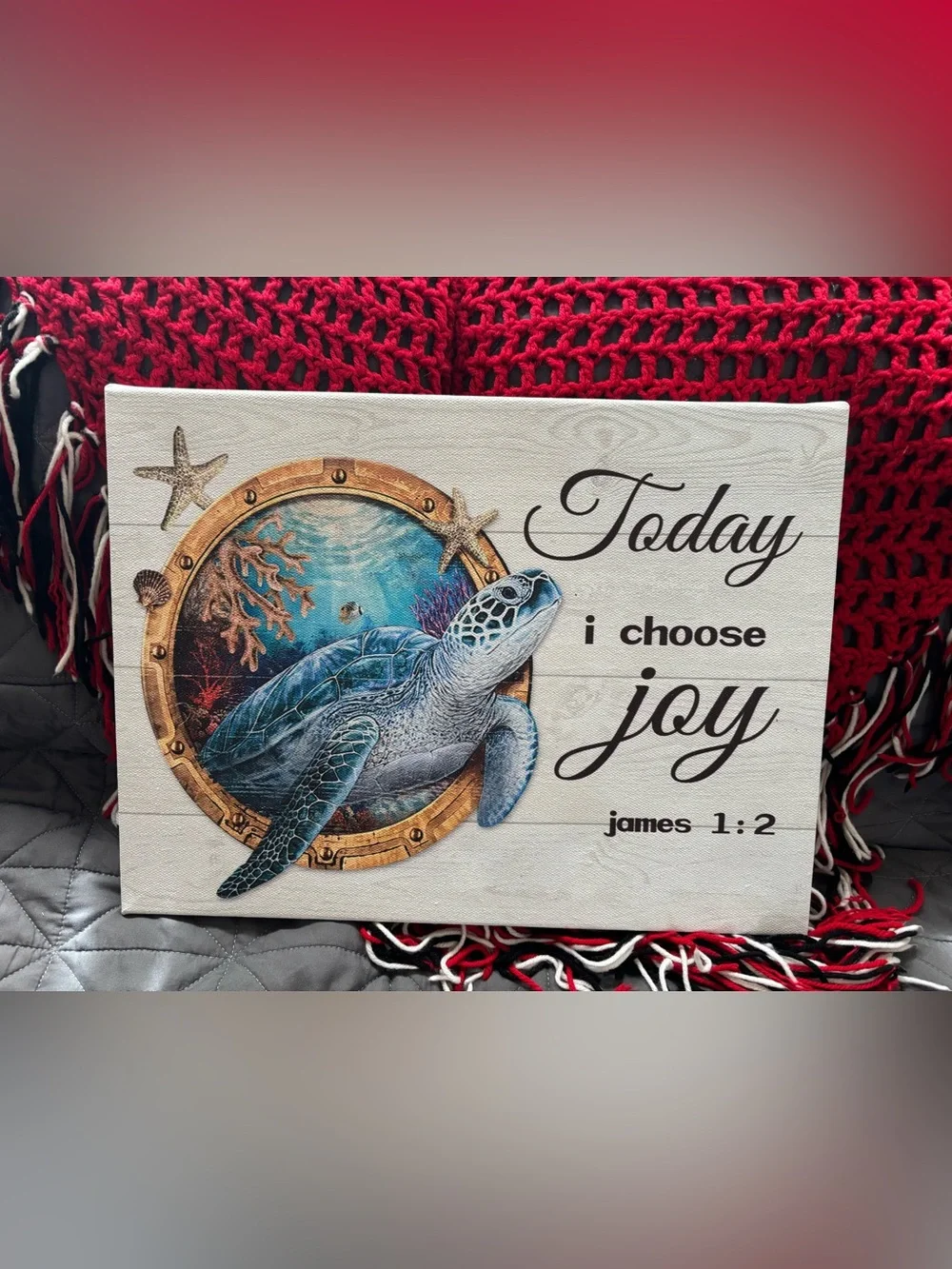 Turtle 🐢 canvas “today I choose joy “ James 1:2