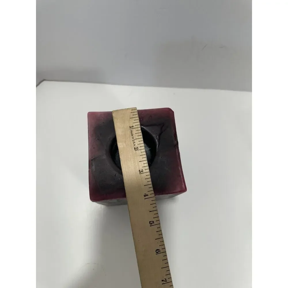 Sunset Mountains Square Pillar Candle Scented Hand Crafted USA Red Bordeaux VTG‎