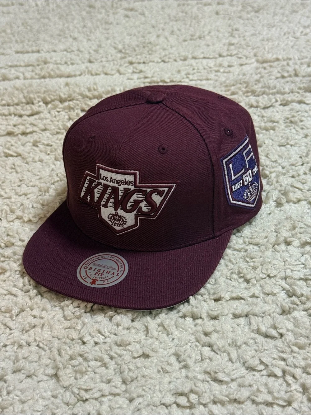Mitchell & Ness Los Angeles Kings Burgundy Vintage Fashion Snapback Hat