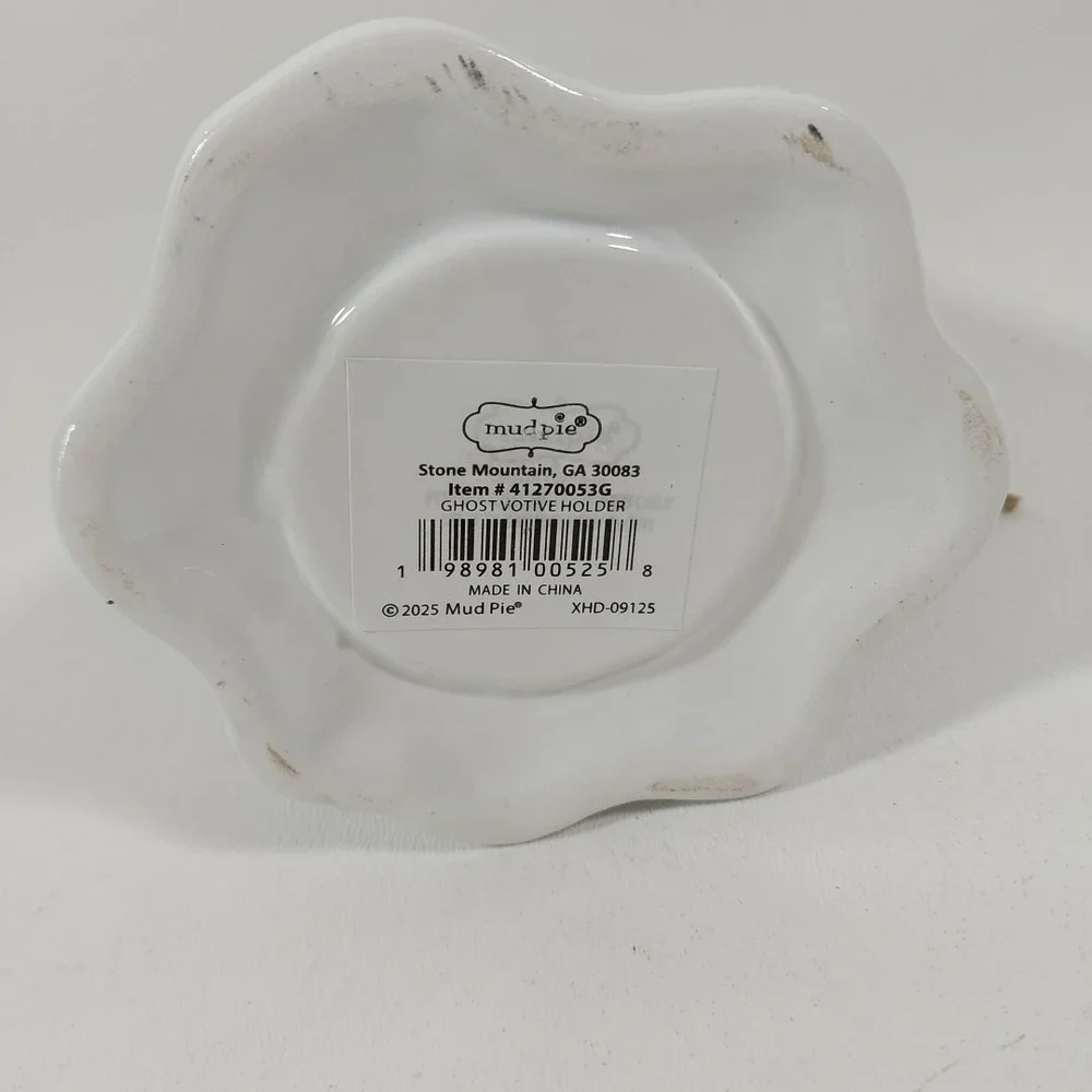 Mud Pie Ghost Tealight‎ Candle Holder Stars Ceramic 5