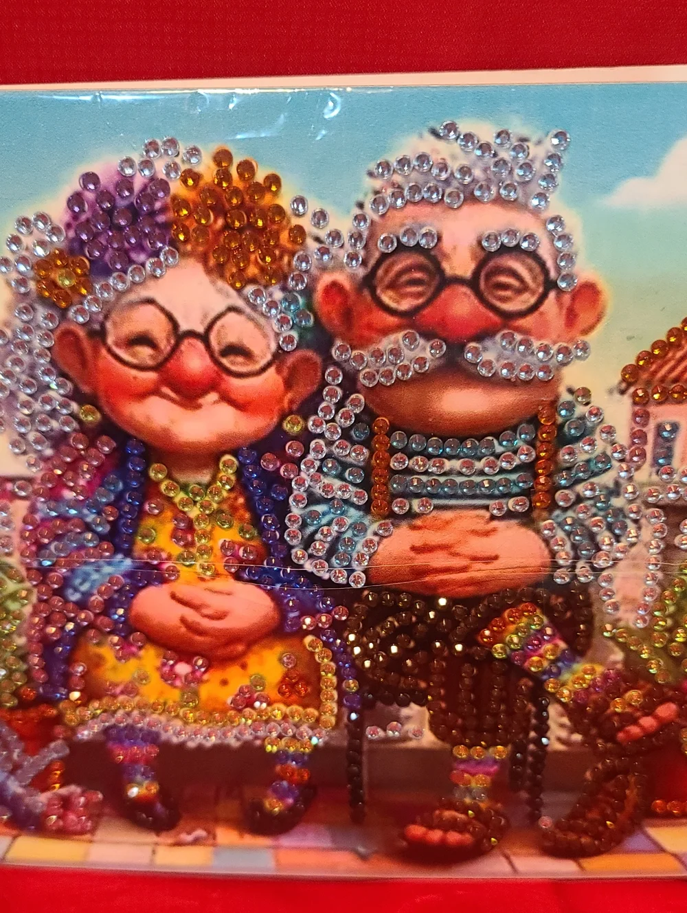 Whimsical Grandparents Diamond Art TWO Greeting Cards- NWT