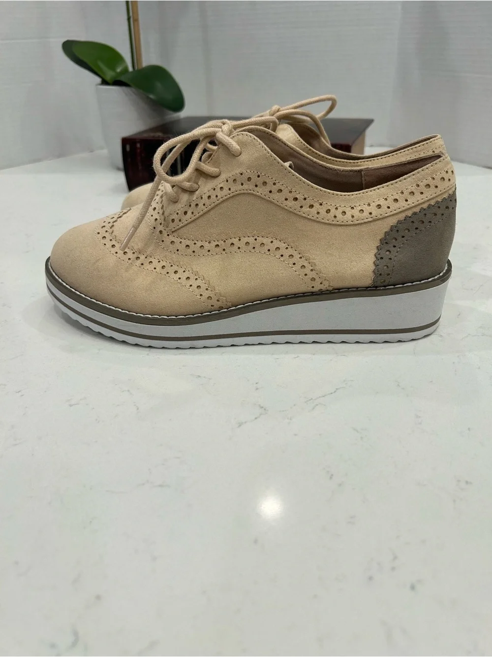 torrid beige suede