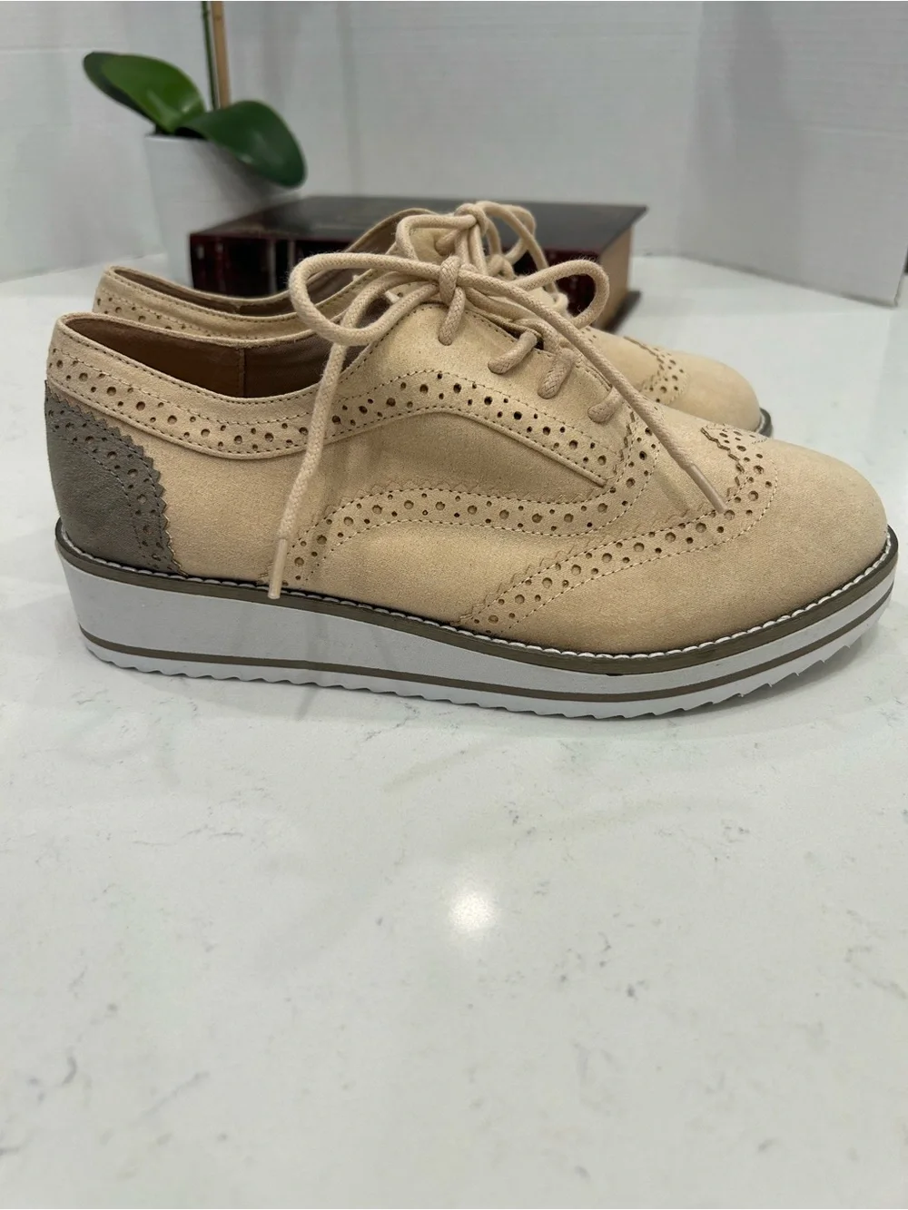 torrid beige suede