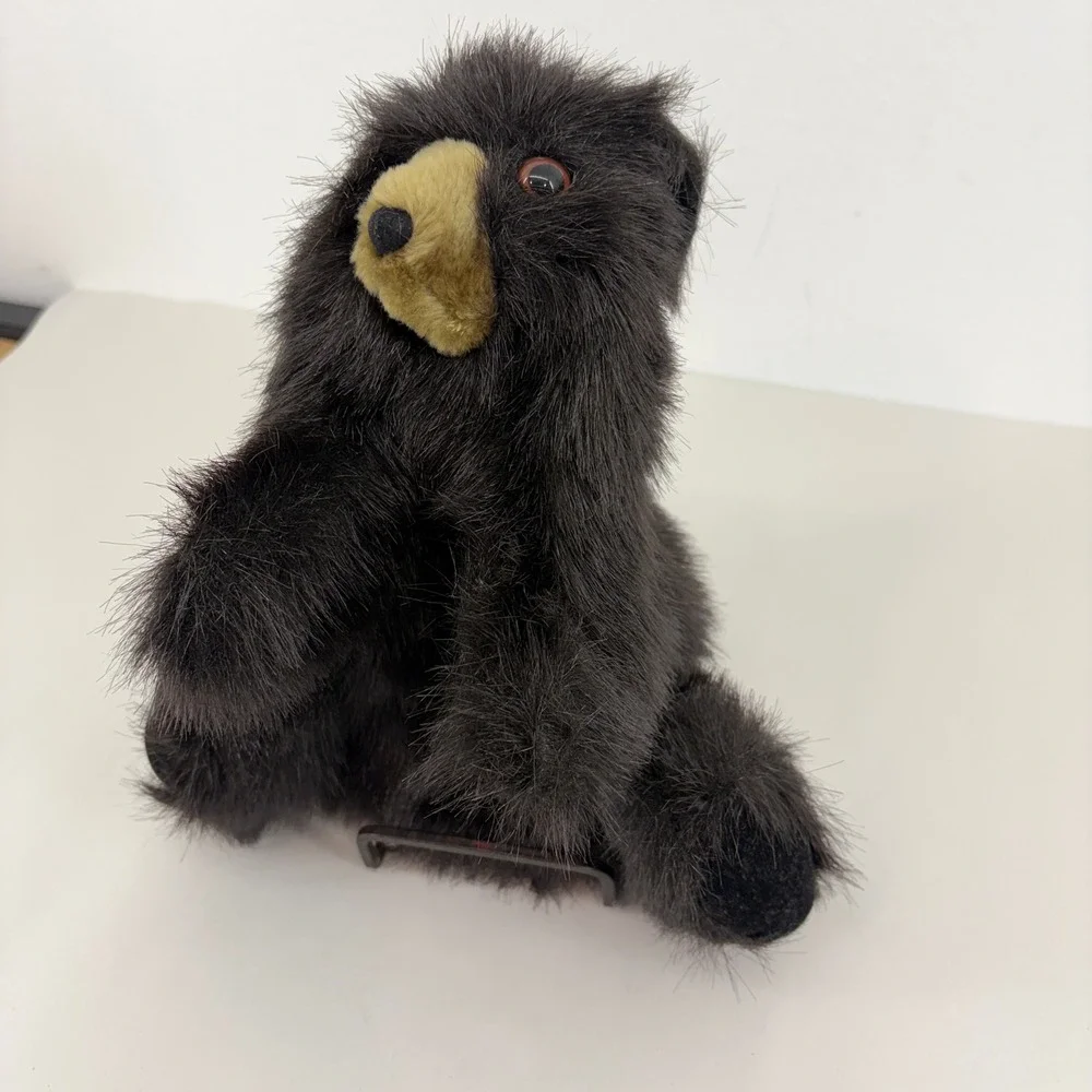 Folkmanis Baby Black Bear Hand Puppet Plush Black Brown Realistic 2232