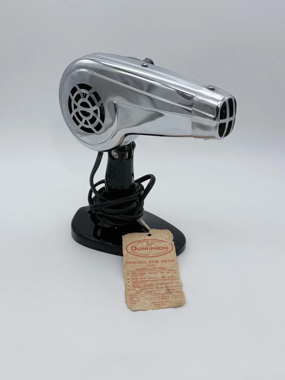 Vintage Dominion Princess Hair Dryer With Handstand Hot Or Cold Air TESTED