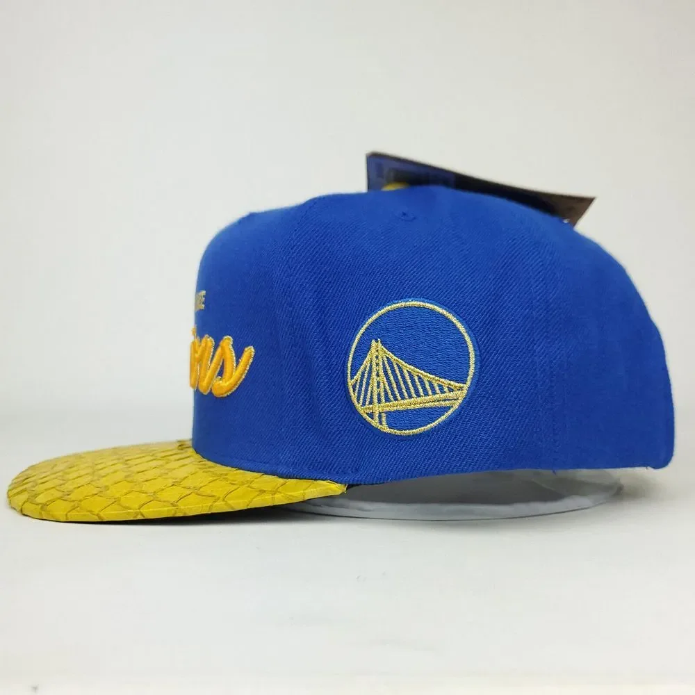 Golden State Warriors Mitchell & Ness‎ NBA Strapback Hat Cap Carp Fish Skin NWT