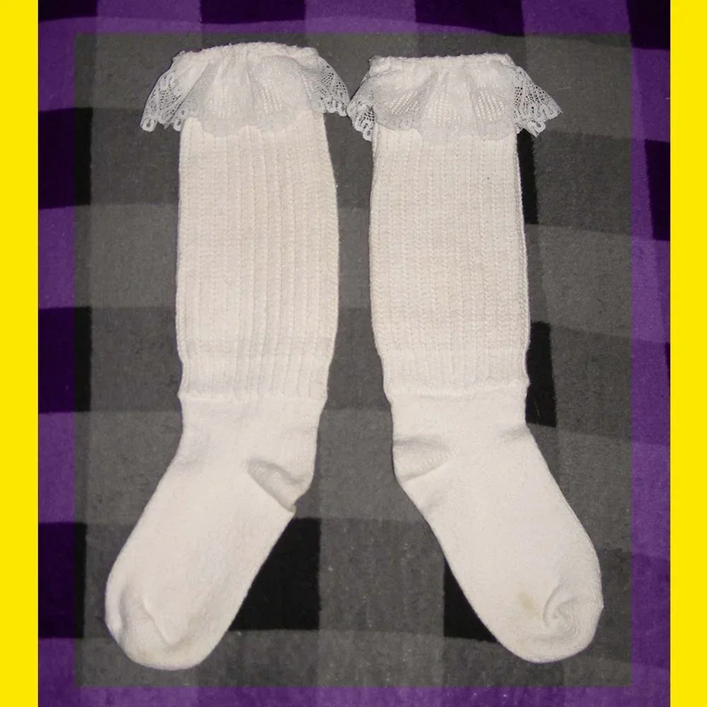 NEW Luxurious Cozy Knit White Knee Socks Adult