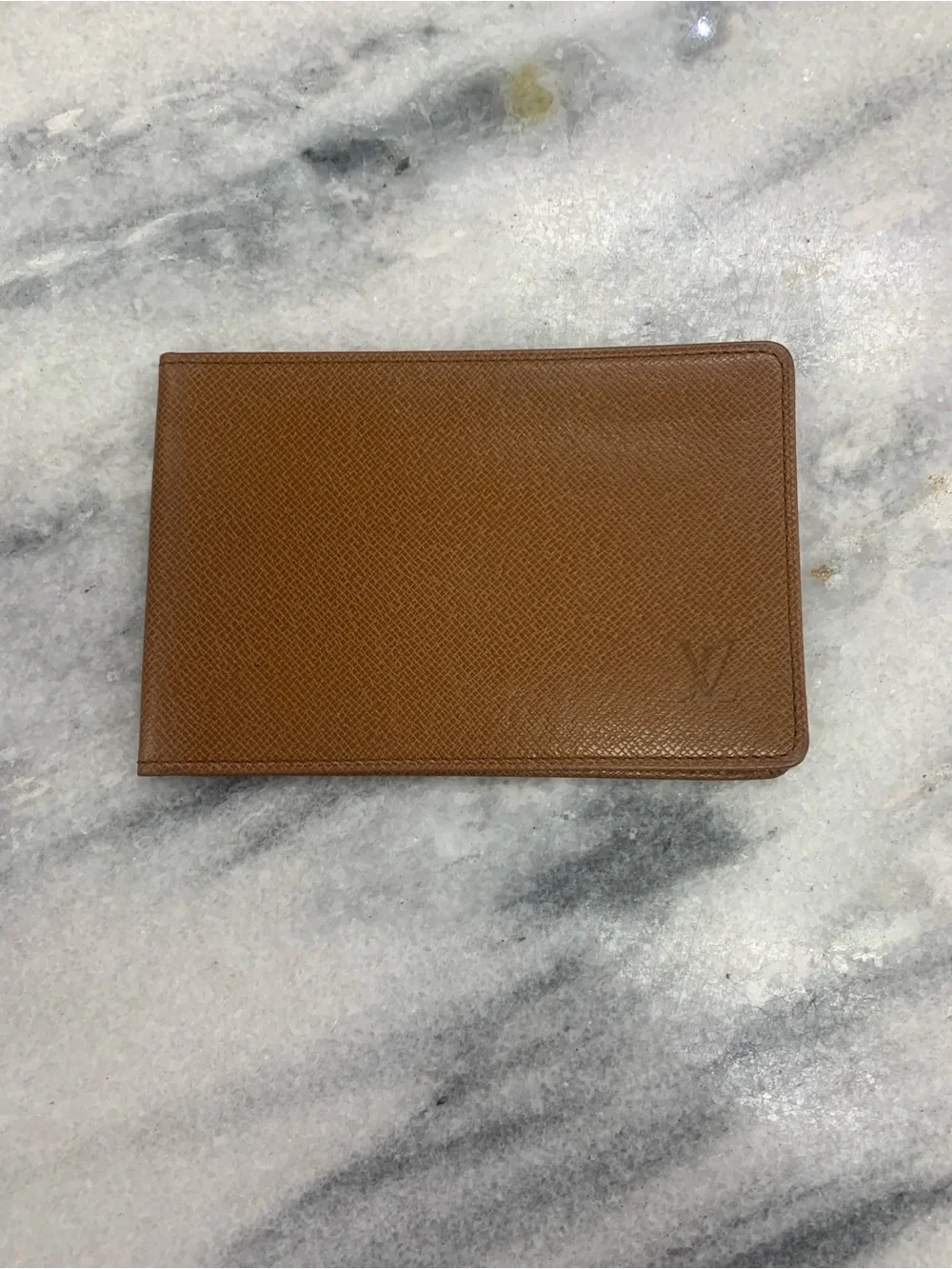 Louis Vuitton Taiga Brown Leather Bifold ID Card Case Wallet
