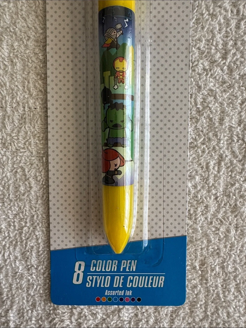 Marvel Avengers Yellow 8-Color Assorted Ink Pen