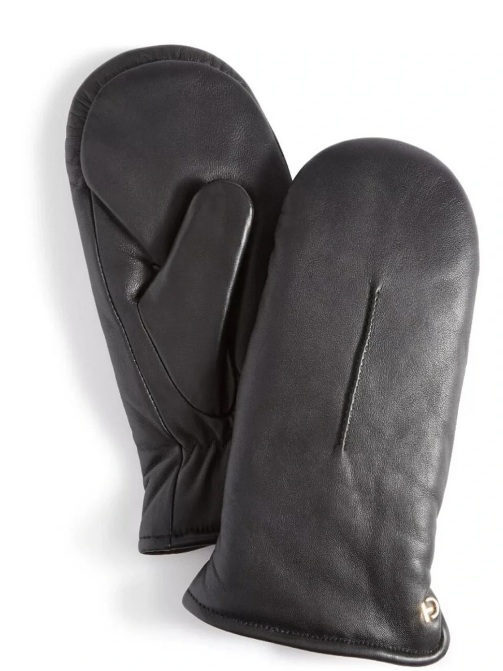 Cole Haan Faux Fur Lined Leather Mittens