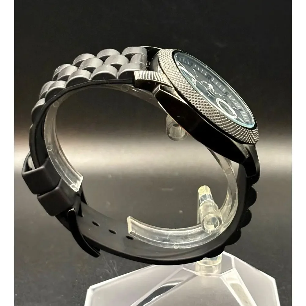 Fossil FS4487 Machine Chronograph Men’s Gunmetal Black Silicone Strap Watch