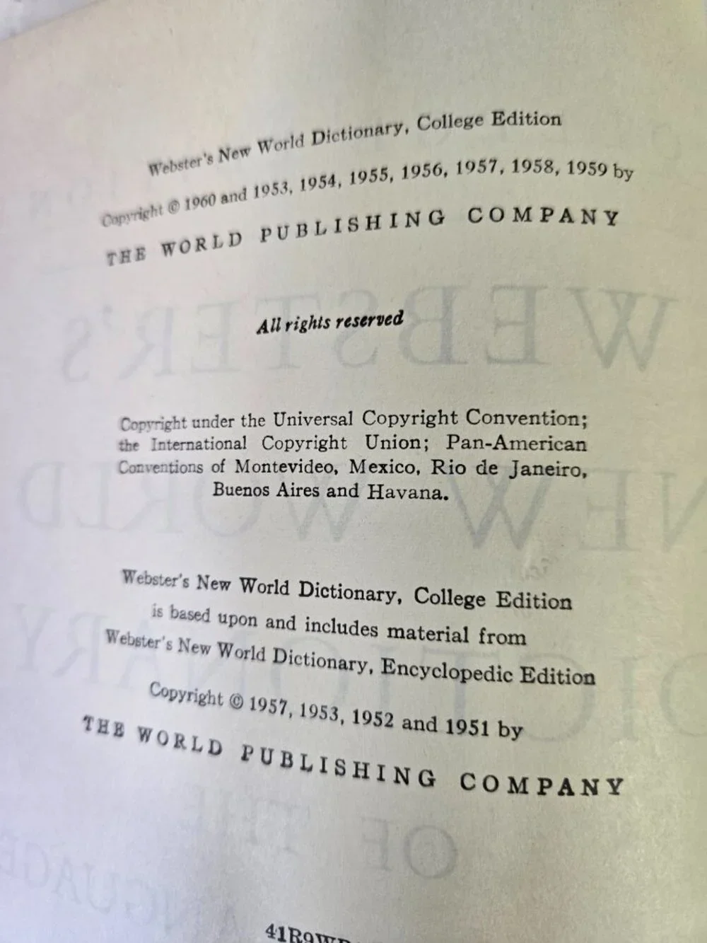 The World Publishing Company websters new