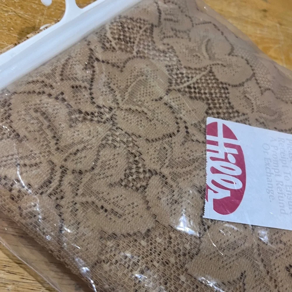 Vtg Hofmann Laces Ivy Tan Lace Tier and Valance Set #759 Cottagecore Made in USA