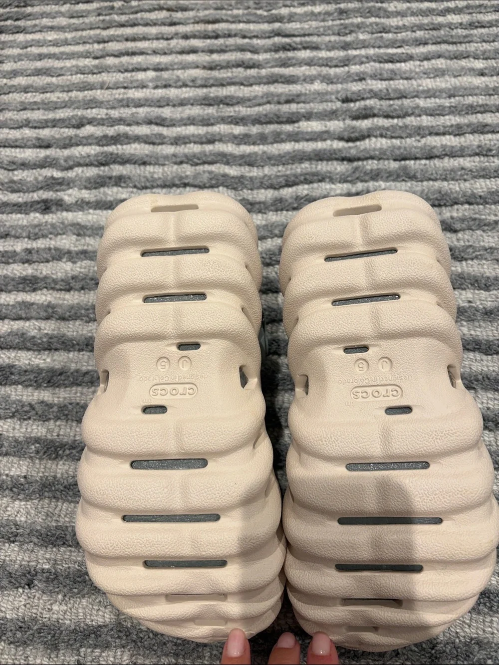 CROCS gray holes