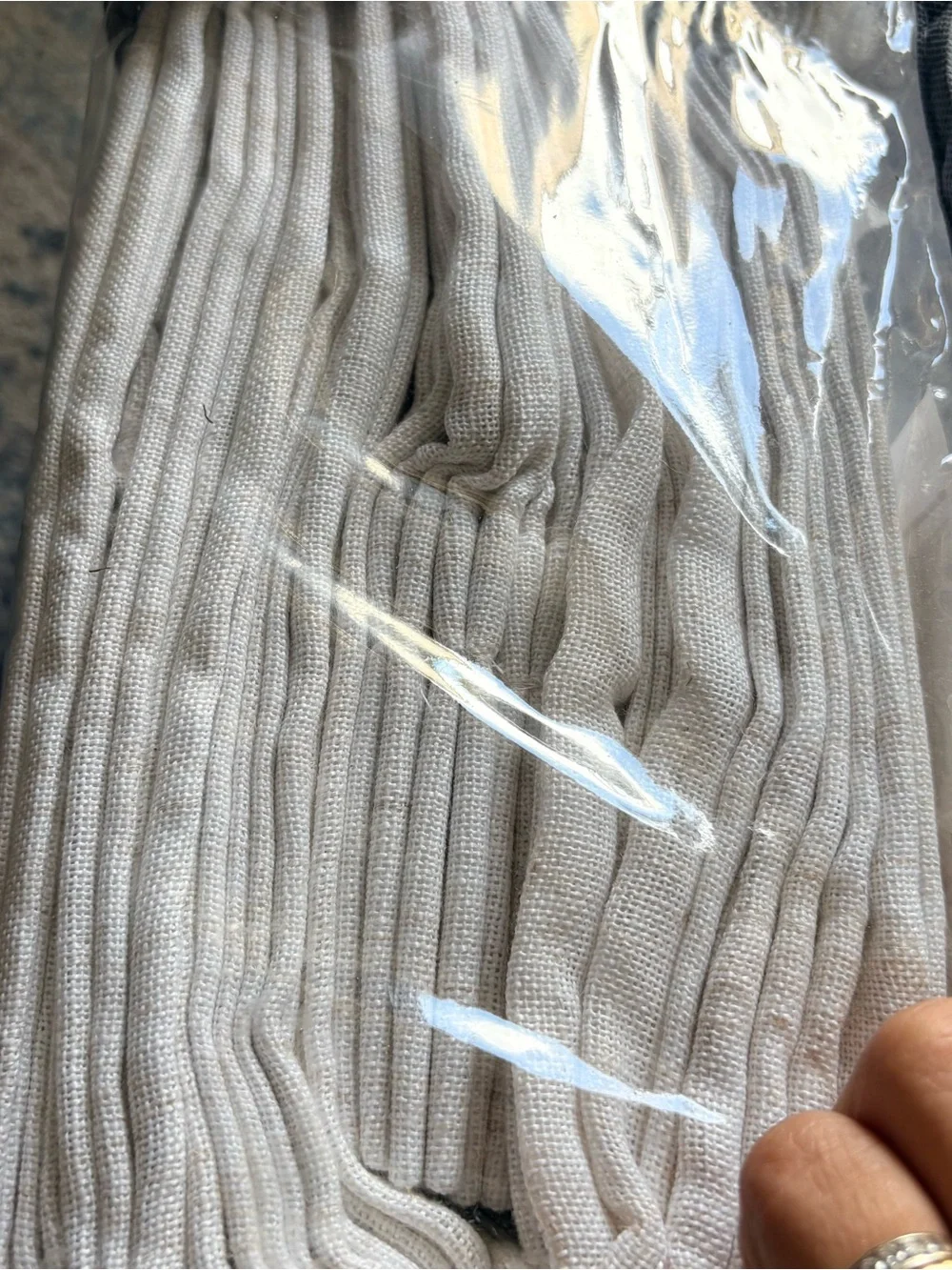 MIULEE Natural White Linen Curtains 52x84 Inch Long for Bedroom Living Room