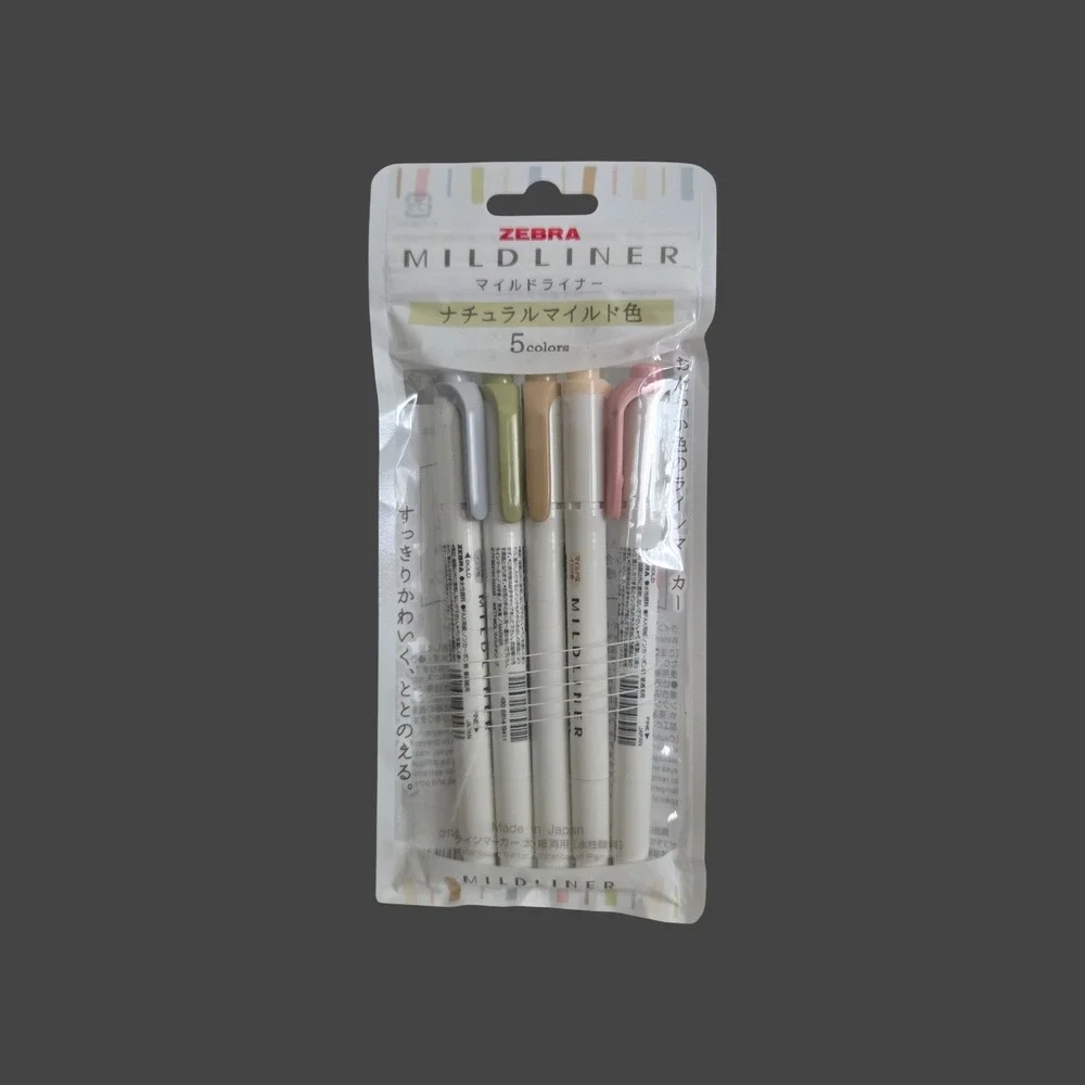 Zebra Mildliner Natural Color 5 Pack Double Ended Highlighter WKT7-5C-NTC‎ Japan