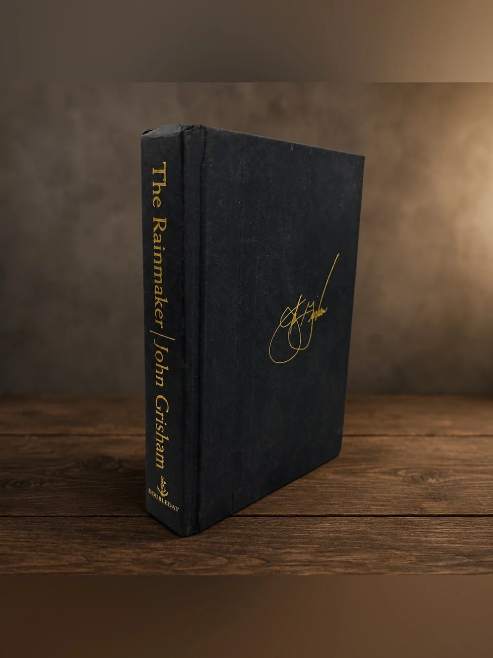 John Grisham The Rainmaker 1995 Doubleday Hardcover Black Gold Signature Vintage