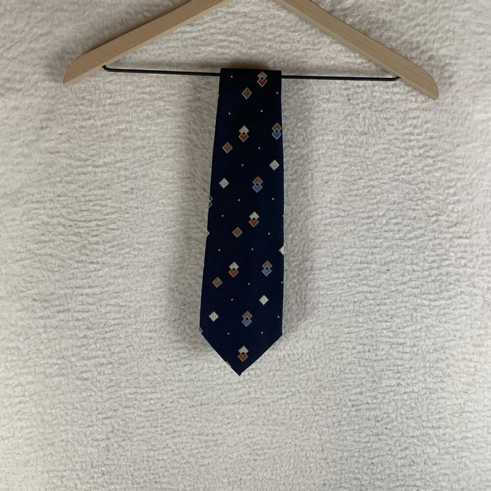 Christian Dior Cravates Necktie Mens Navy‎ Pattern Classic Formal Business 9717