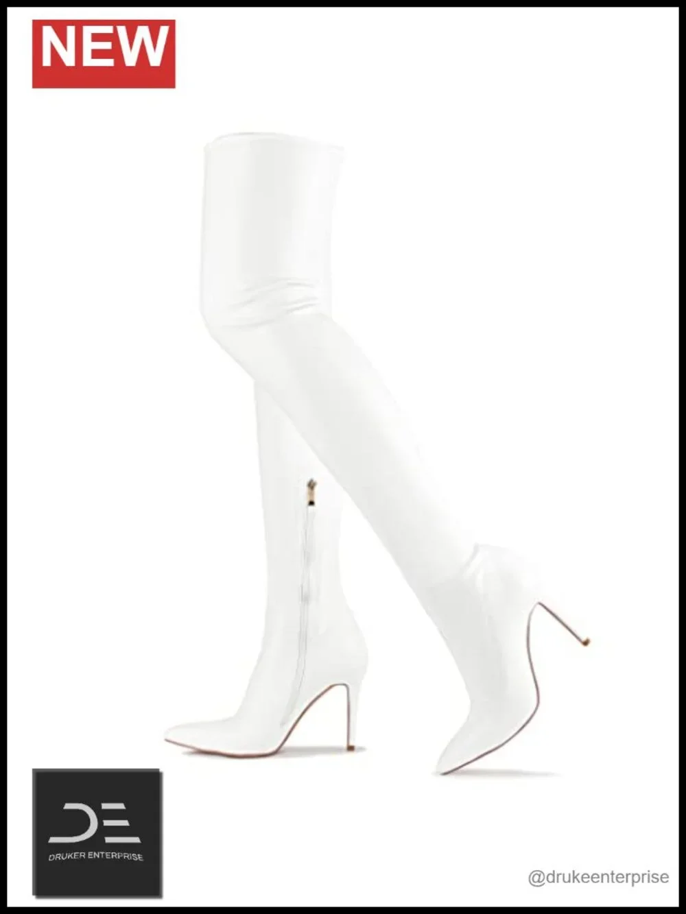Over the Knee Stiletto Heel Boots Pointed Toe Side Zip Faux Suede