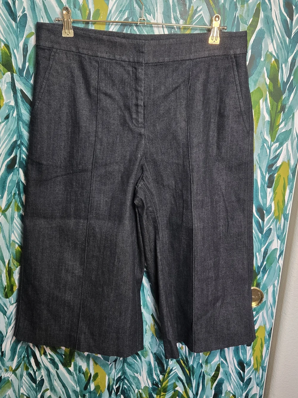 Lafayette 148 New York Morton Denim Culottes Pants Size 12