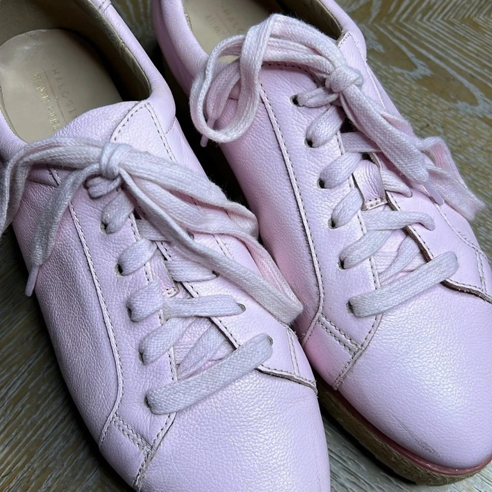 HALOGEN x ATLANTIC PACIFIC Pink Leather Espadrille Pointy Sneakers 8.5