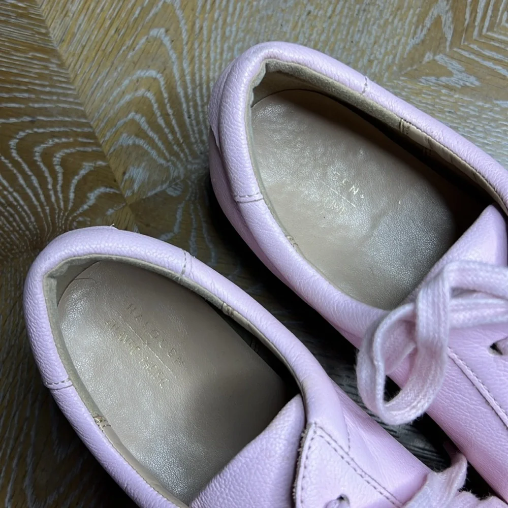HALOGEN x ATLANTIC PACIFIC Pink Leather Espadrille Pointy Sneakers 8.5