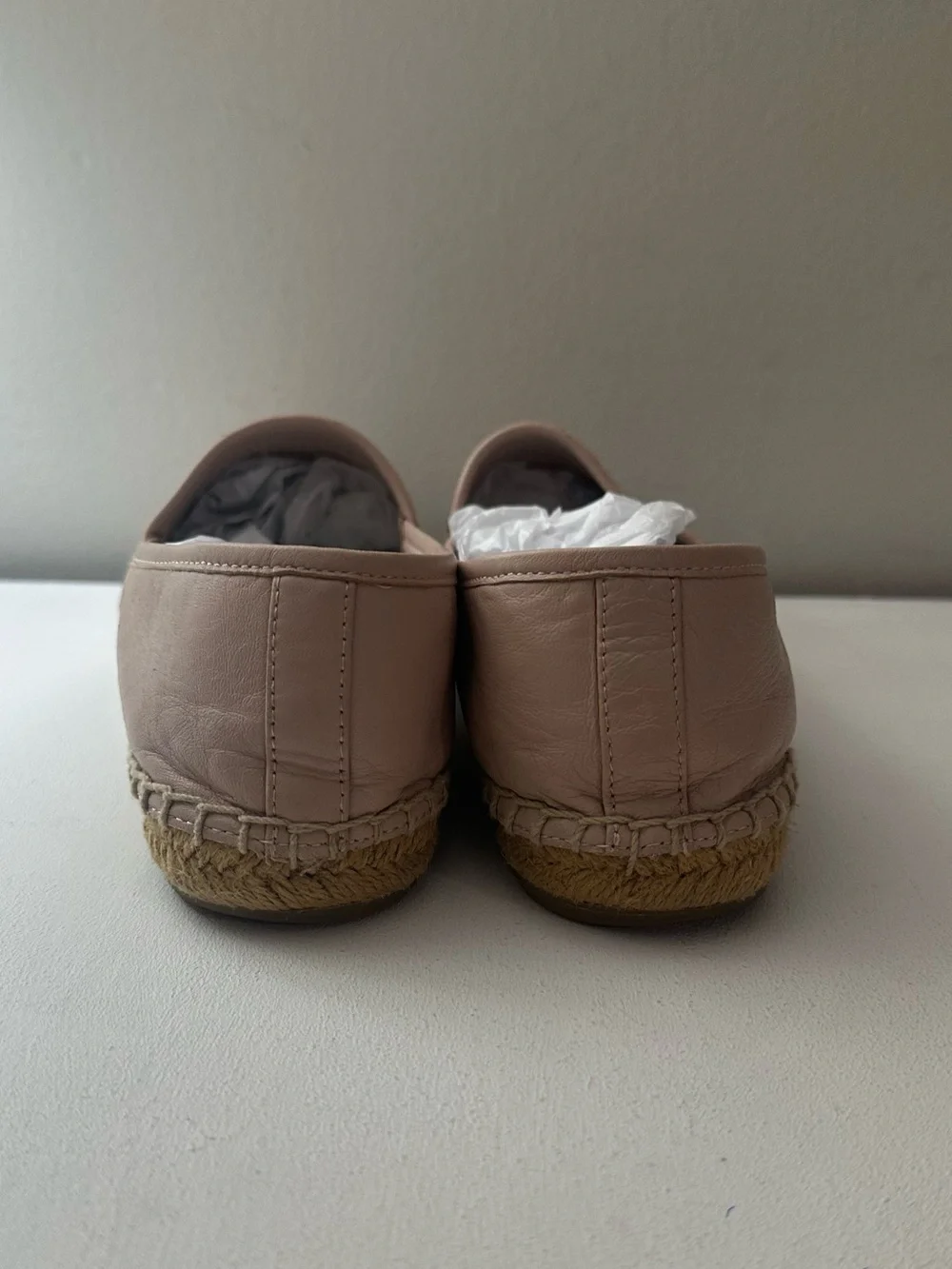Tory Burch Blush Perforated Leather Espadrille Flats