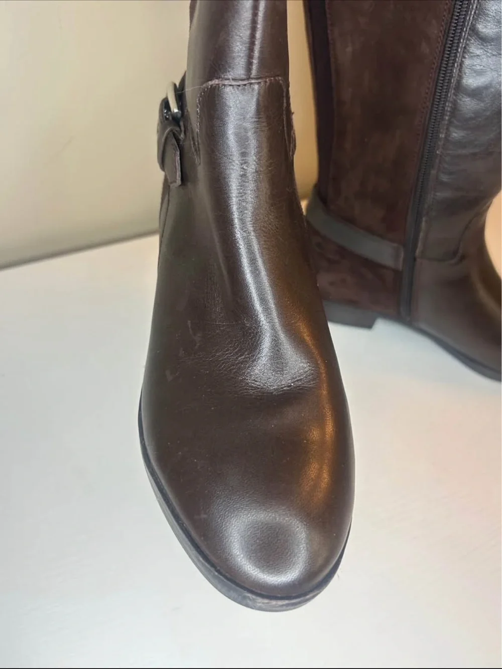 Marc Fisher Medium Calf Studded Tall Leather/Suede Boots Size 6.5