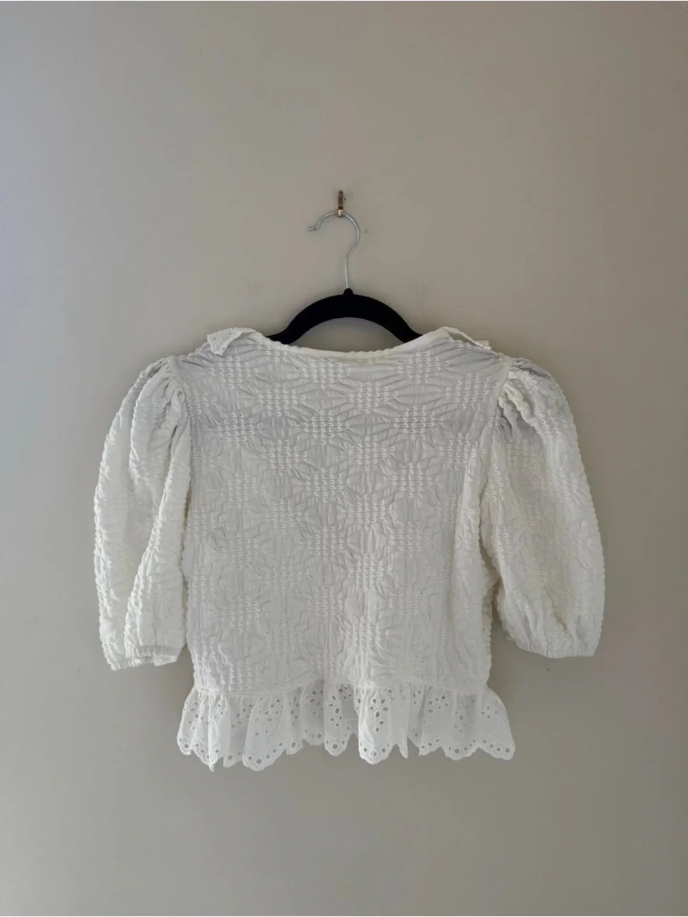 Zara cropped eyelet