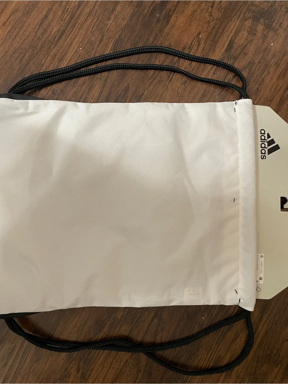 adidas White and Black Drawstring Backpack