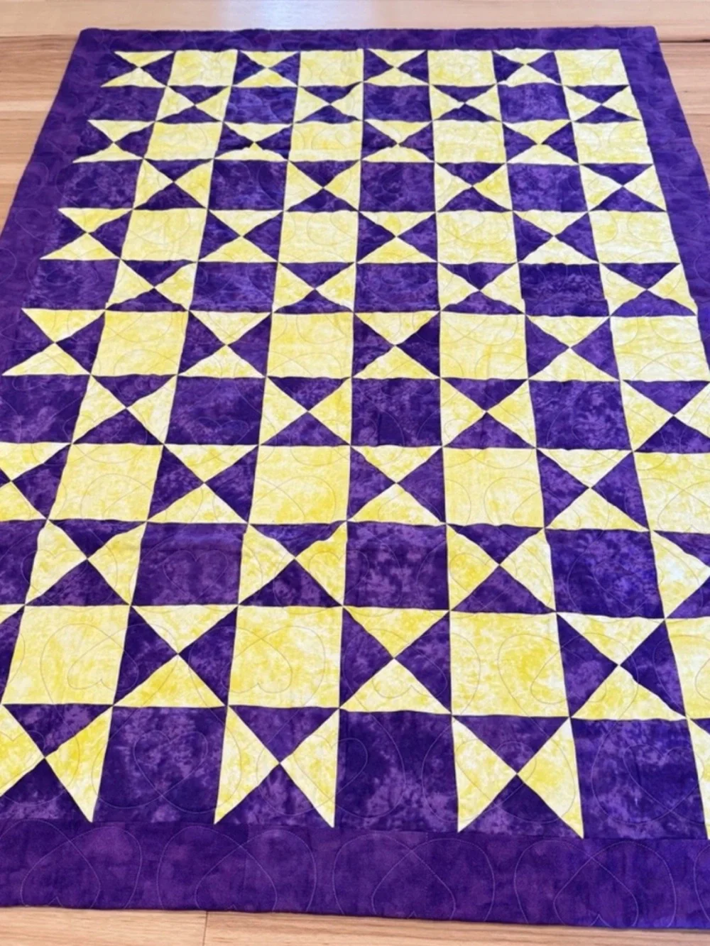Patchwork Quilt Minnesota Vikings Football Colors