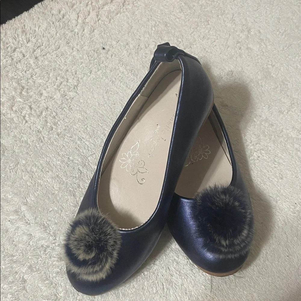 Nanette Lepore Blue Dress Shoes with Furry Pom-Poms