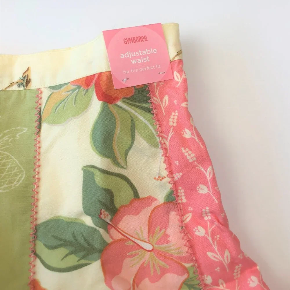 NWT Gymboree Girl Pieced Skort, Button Tank, Hair Clip & Flip-Flop 4 Pc Set 6