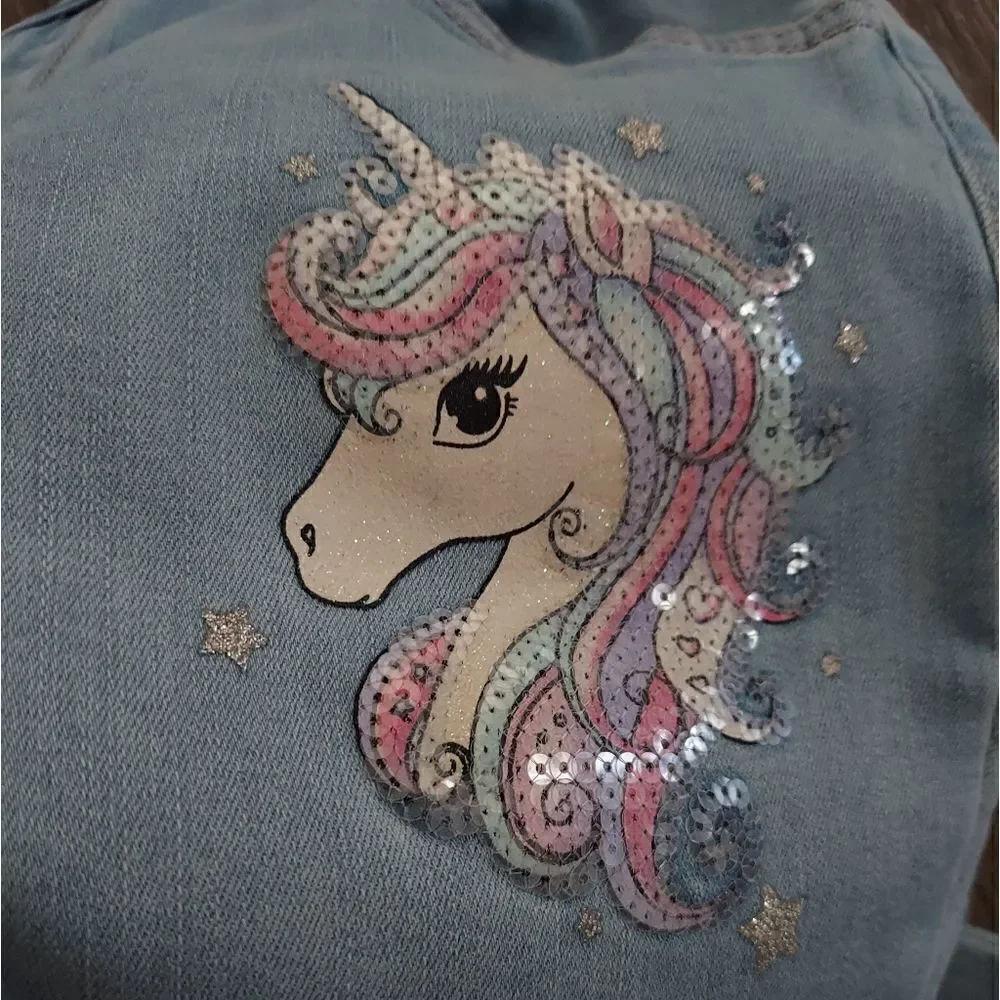 The Children's Place Girls Unicorn Graphic Super Skinny Jeans Size 14