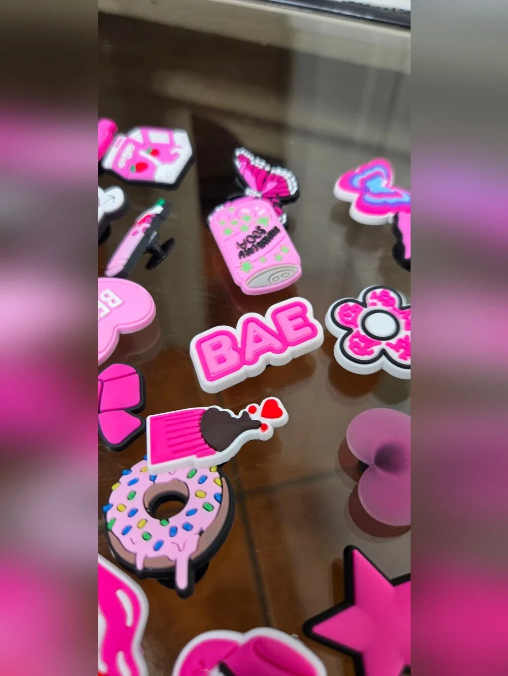 Pink 'BAE' Kids Charm Shoe & Bag Accessory