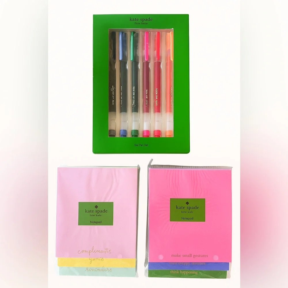 Kate Spade Stationery Bundle | Gel‎ Pens + 2 Notepads | New