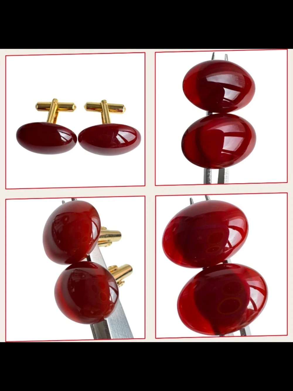 Vintage red oval