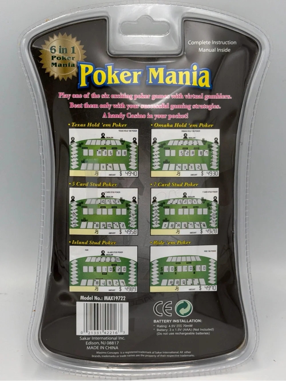 Sakar International Inc poker expect