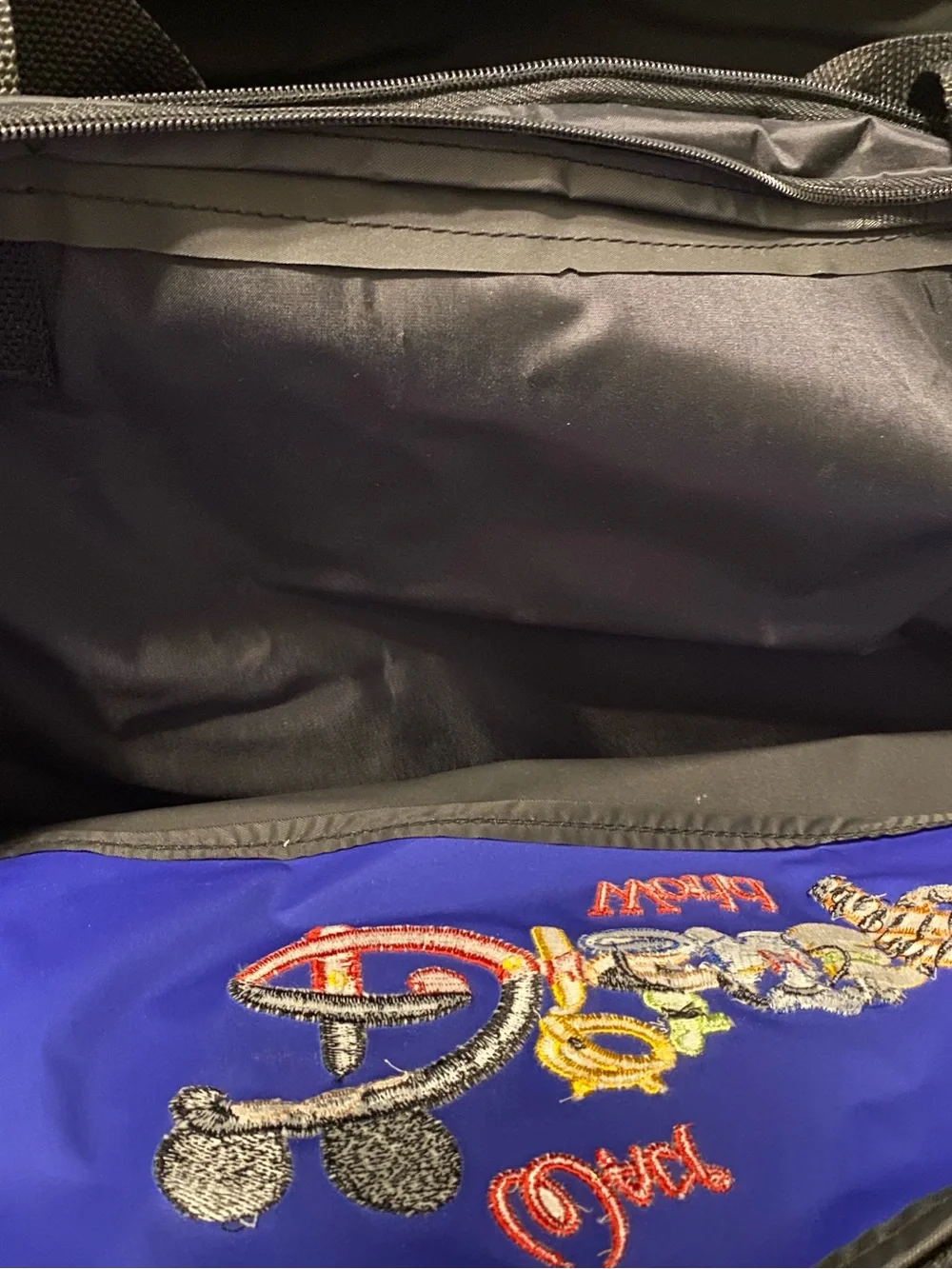 Disney Blue and Black Duffel Bag with Red Accent large