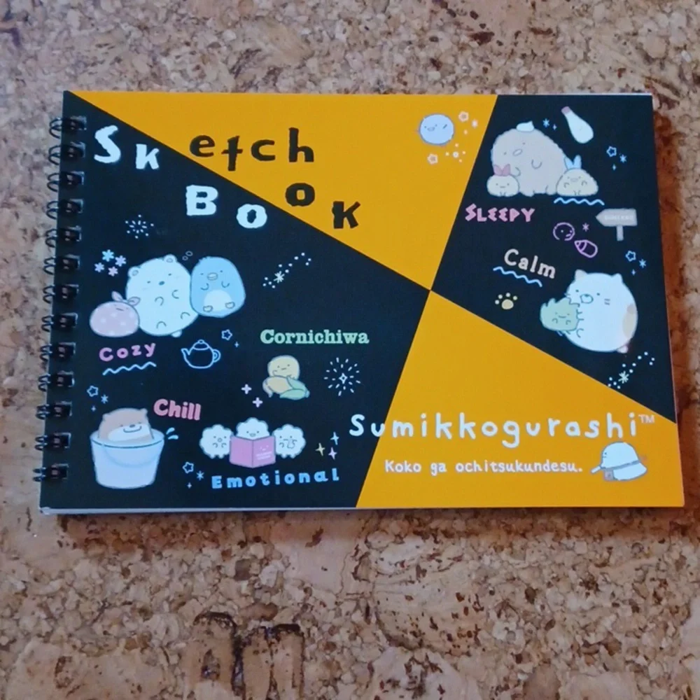 Sanrio Sumikkogurashi sketch book, 2 pens and eraser, NWT