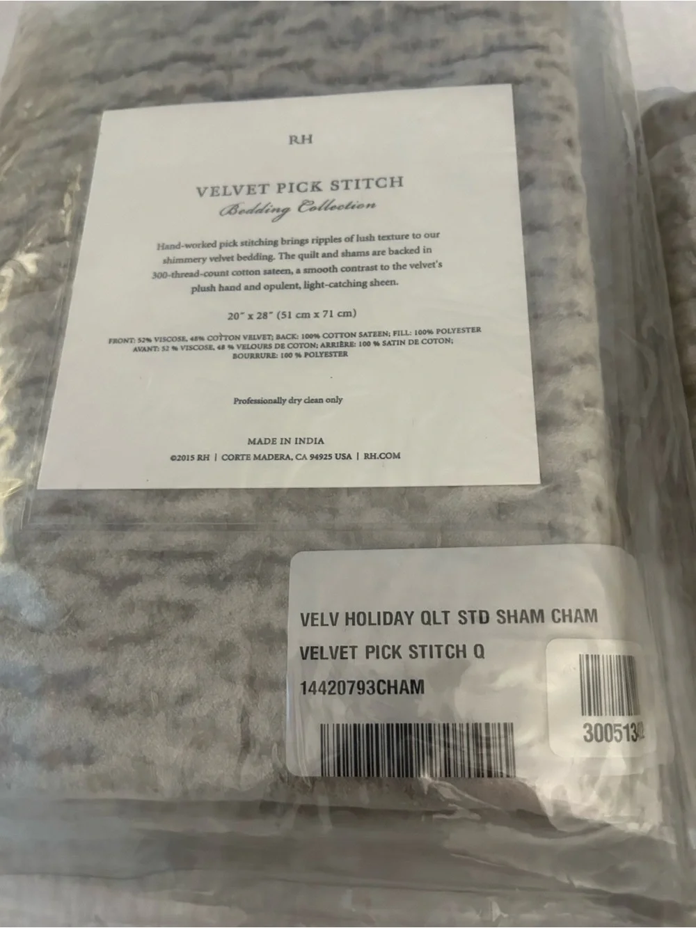 Restoration Hardware luxurious velvet