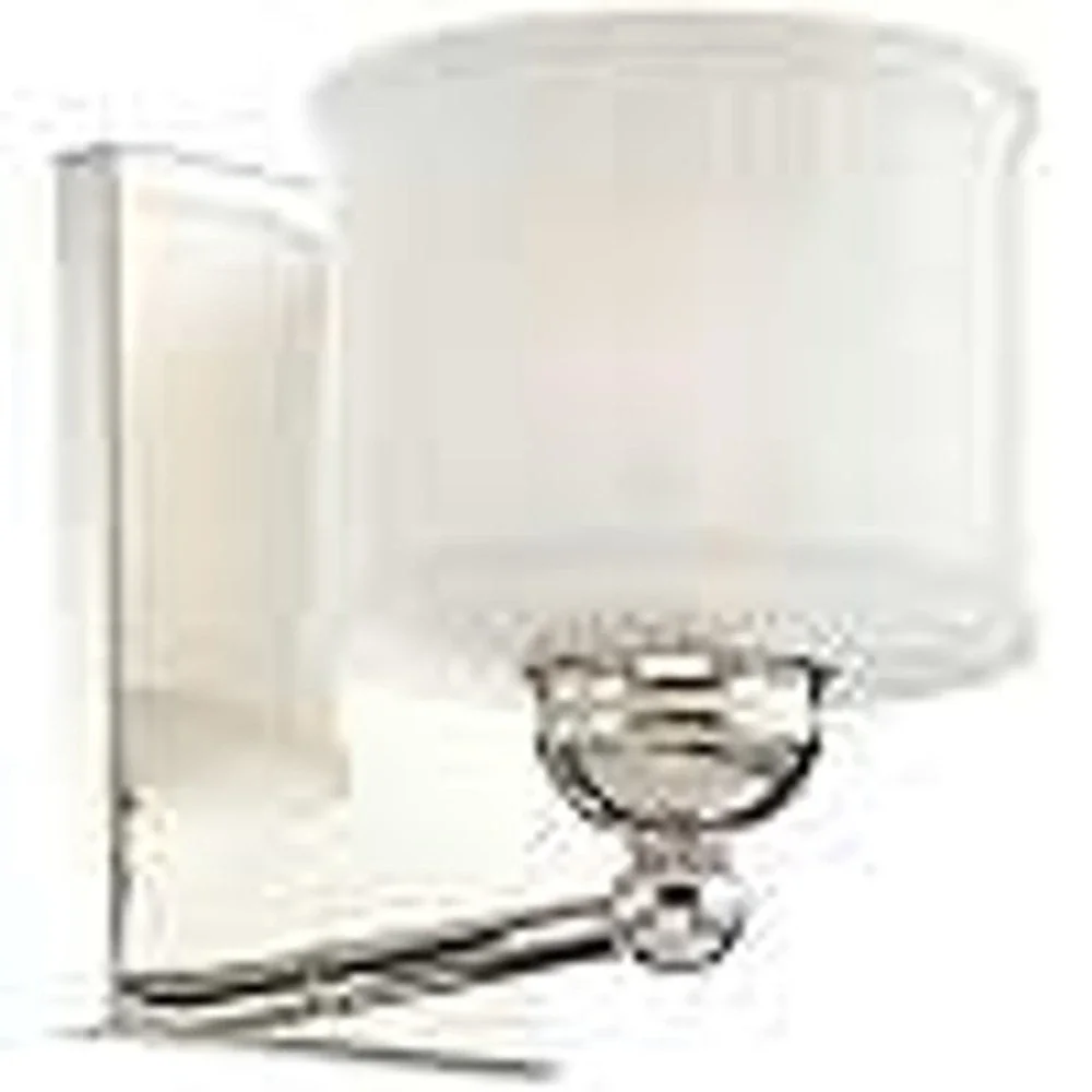 Nickel Vanity Light Bath Glass‎ Wall Sconce (6731-1-613) by Minka (open box)