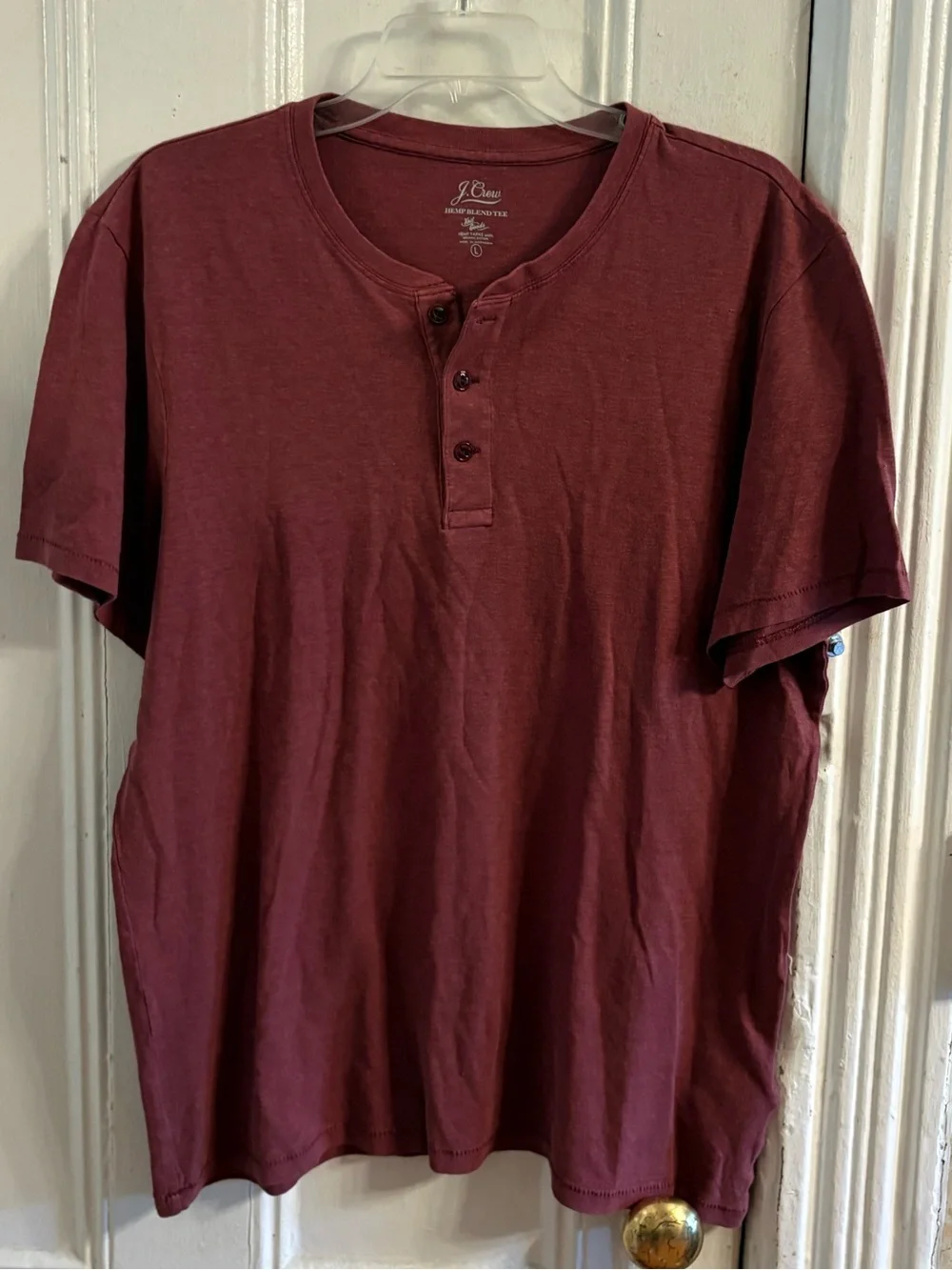 J. Crew Men's Maroon Short-Sleeve Henley
