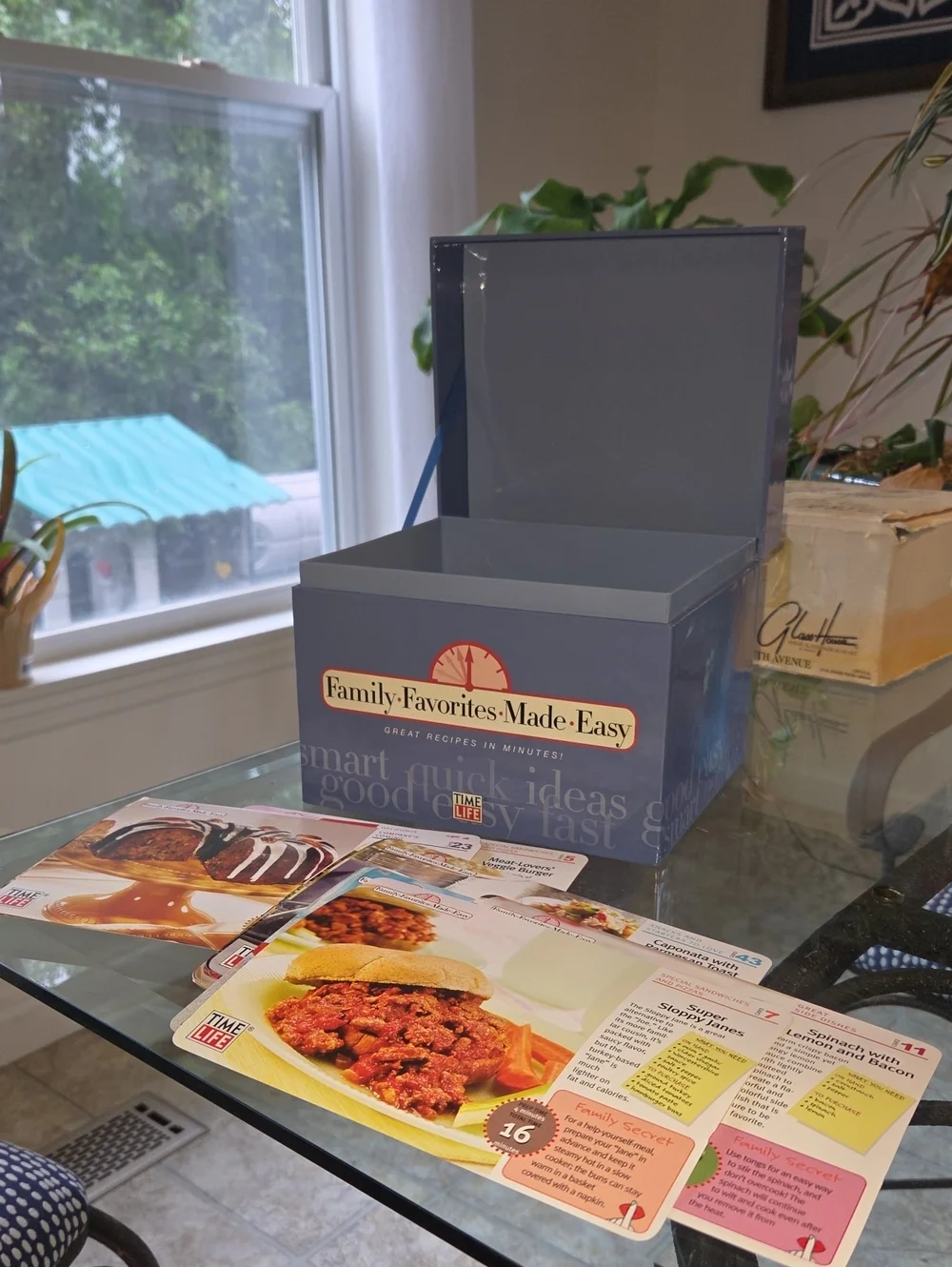 Family Favorites Made Easy Recipe Box - Blue