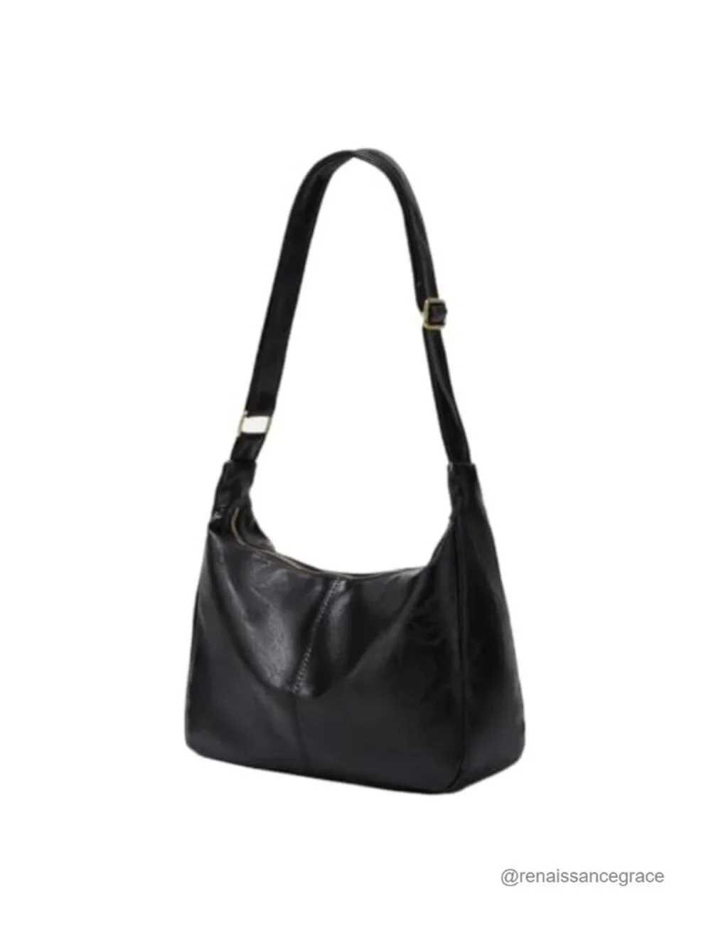 Large Slouchy Hobo Shoulder Bag Faux Leather Vegan Purse with Adjustable Strap