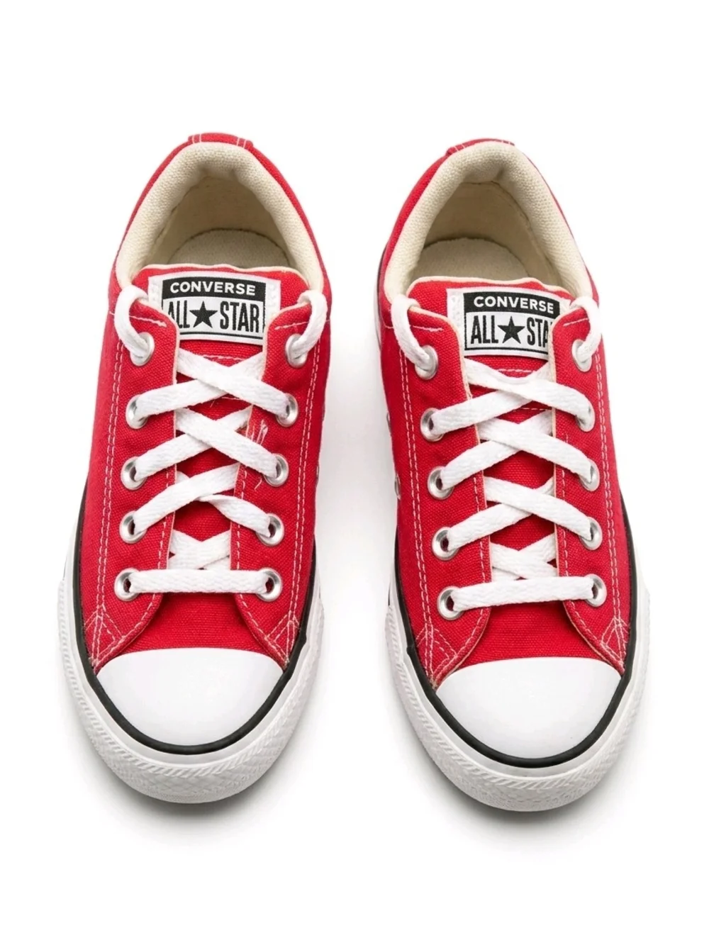 Converse Kids Red Canvas Low Top Sneakers with White Laces