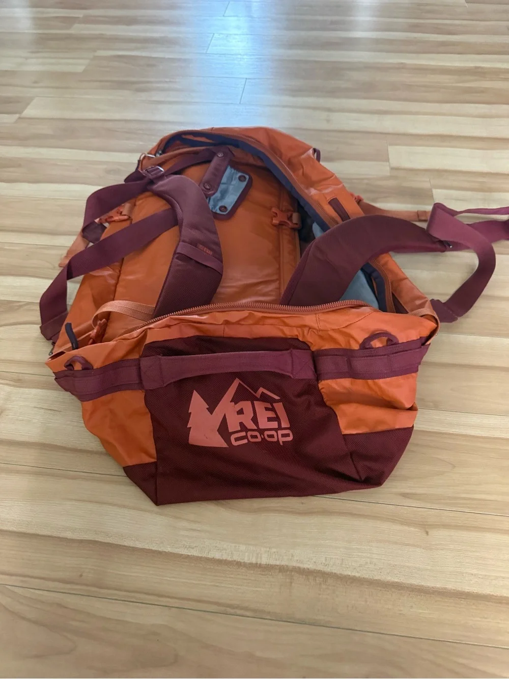 Men's Orange Travel Duffel Bag by REI 60L