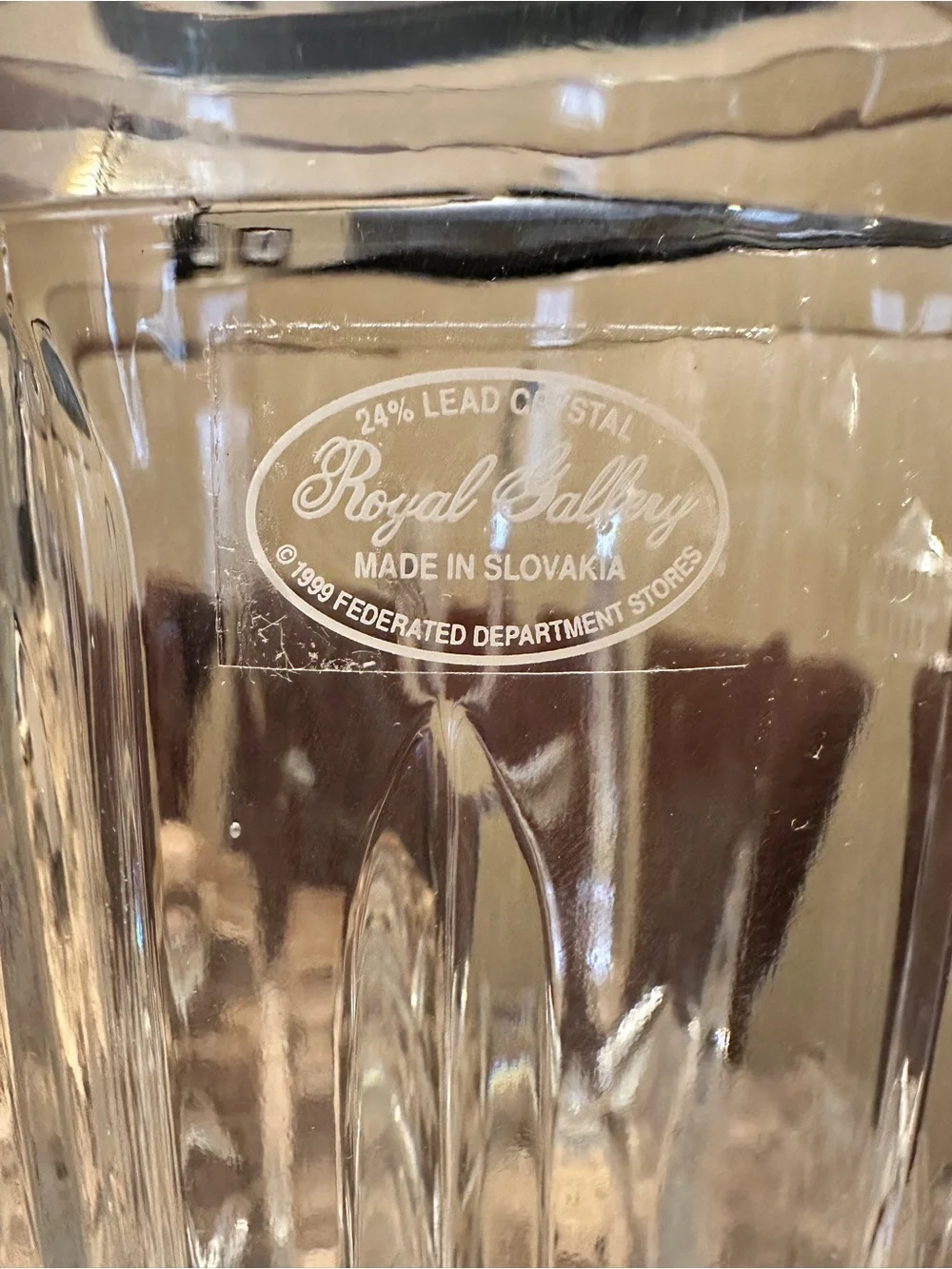 Clear Crystal Glass Vase - Elegant Cut Design