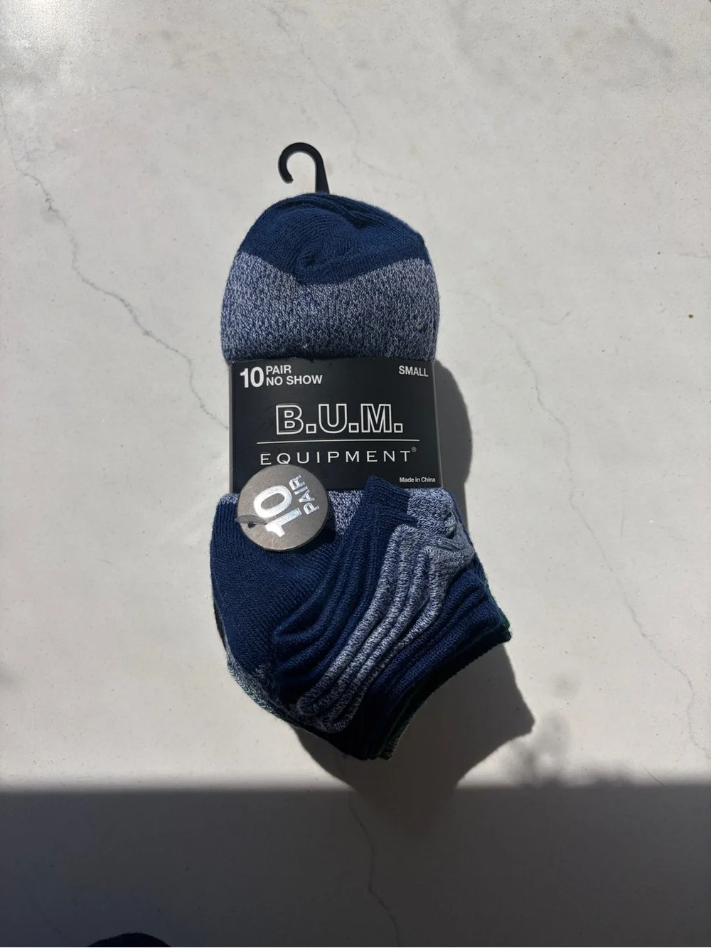 B.U.M. Equipment Kids’ No-Show Socks - Navy/Gray (10-Pack)